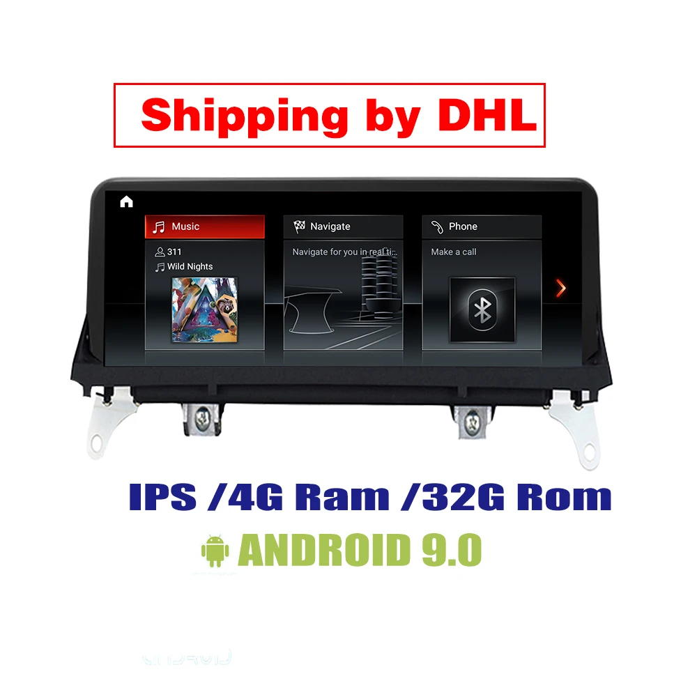 Naviodm Android 9,0 4+ 32G PX6 Автомобильный мультимедийный плеер Автомобильный dvd-плеер Авто Аудио для BMW X5 X6 E70 E71 CCC радио gps Навигация bt - Цвет: 9.0 by DHL