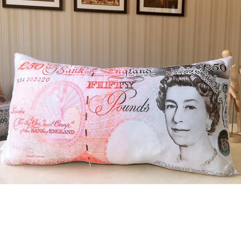 60cm Funny Plush Pillow Stuffed Cushion Simulation Pound Dollar USD EUR Money Cushion for Sofa Bed Pillow Home Decor Gift