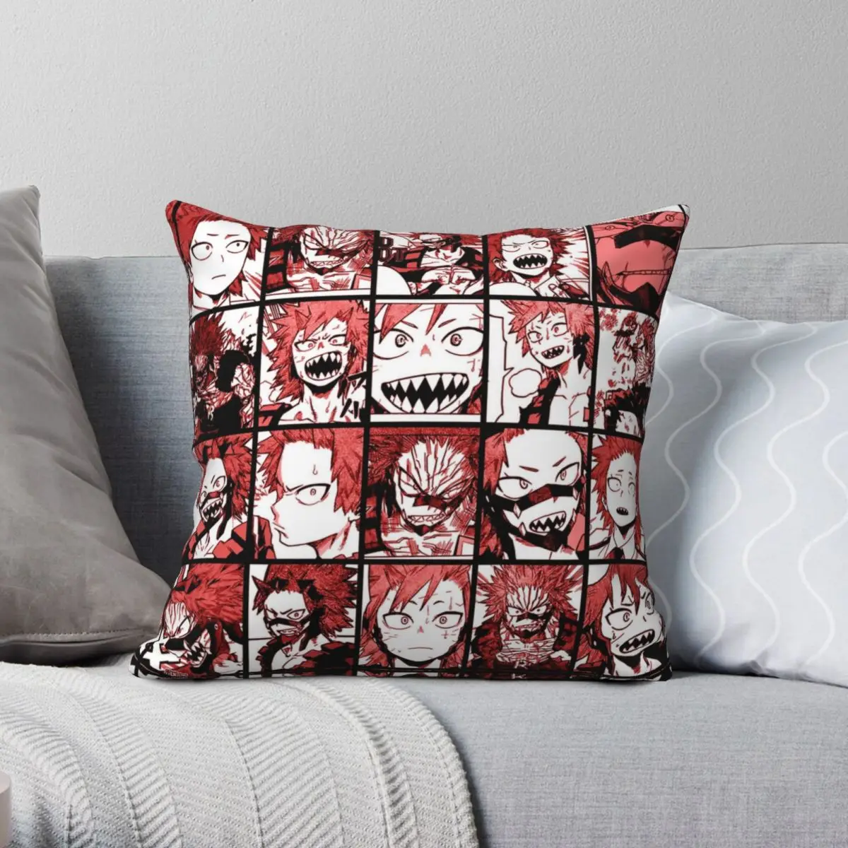 

BNHA Kirishima Collage Color Version Square Pillowcase Polyester Linen Velvet Zip Decor Pillow Case Home Cushion Cover