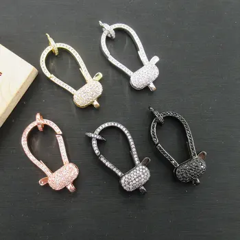 

APDGG 20x35mm Gold plated Cubic Zircon CZ Micro Pave lobster Clasp Pendant necklace Bracelet Jewelry Making DIY