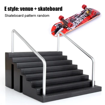 

With Ramp Finger Skateboard Set Children Playing Scene Combination Mini Site Gift Kids Toy Black Fingertip Track Training Games