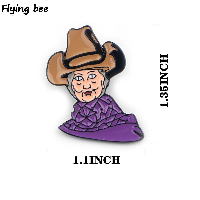 Flyingbee брошь и булавка в виде Клинтона, булавка в виде мультфильма, эмалированные булавки, Нагрудный значок броши на булавке, значок для друзей, женщин, мужчин, X0423