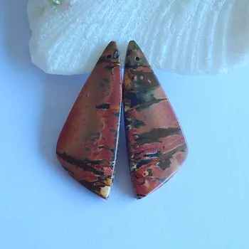 

Natural Multi-Color Picasso jasper fashion women Earrings,40x15x5mm,7.6g