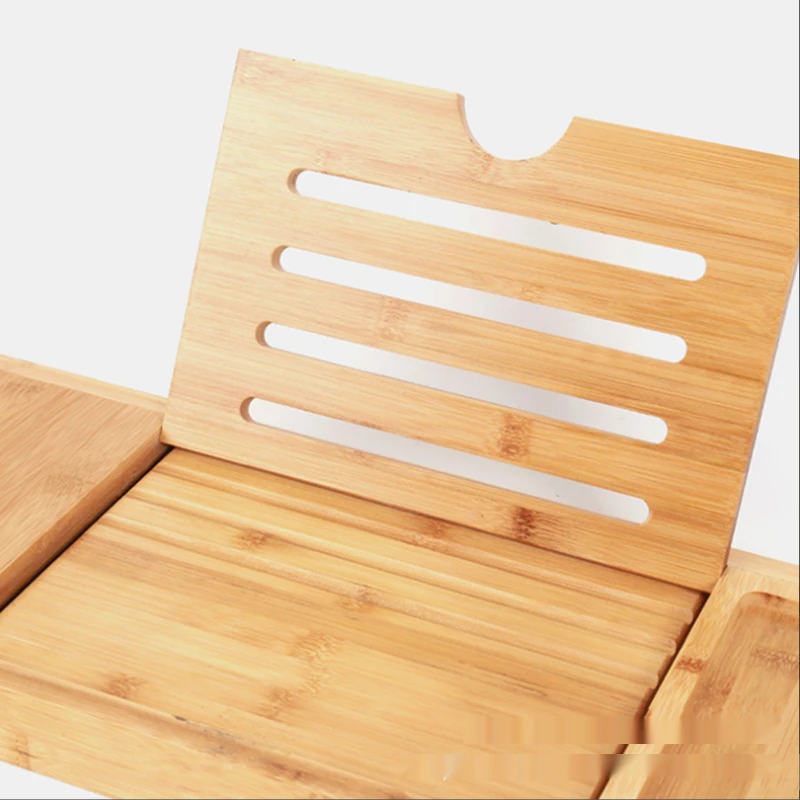 Multi Function Bamboo Bathtub Caddy Tray Shelf for Bath Tub Toilet Spa Bathtub Book Wine Tablet Holder Bath Tray Organizer Rack