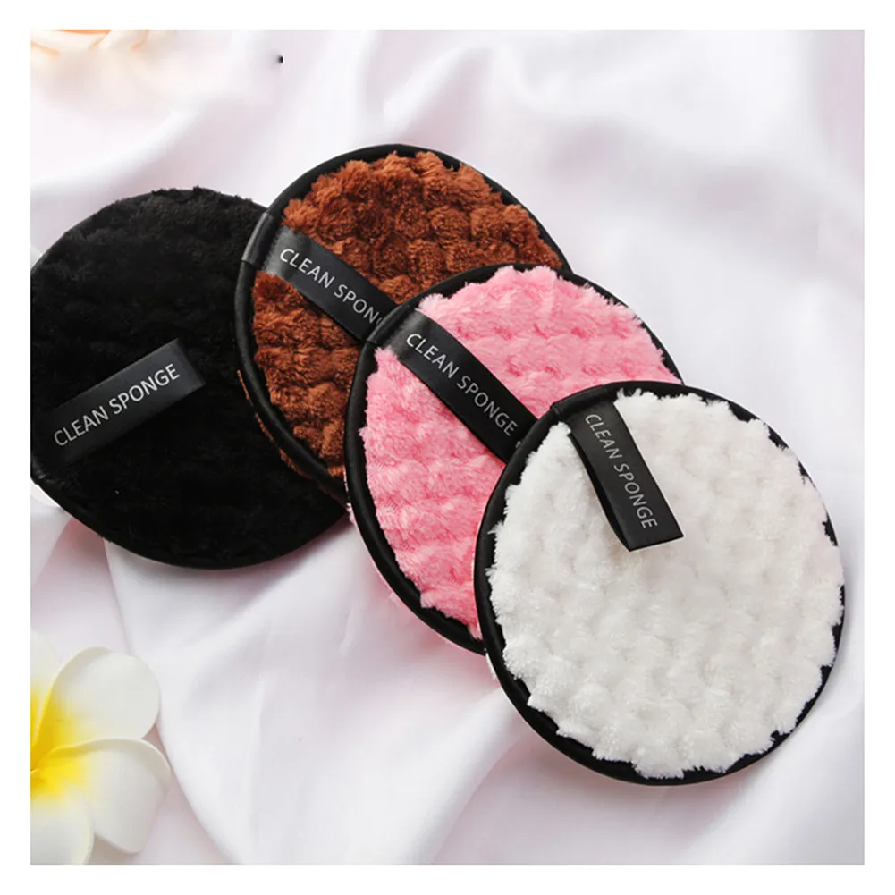 

washable Makeup Remover puff Microfiber Cloth Reusable Wet Sponge Face Pads pineapple Shape Soft Cleaning Cotton Flutter