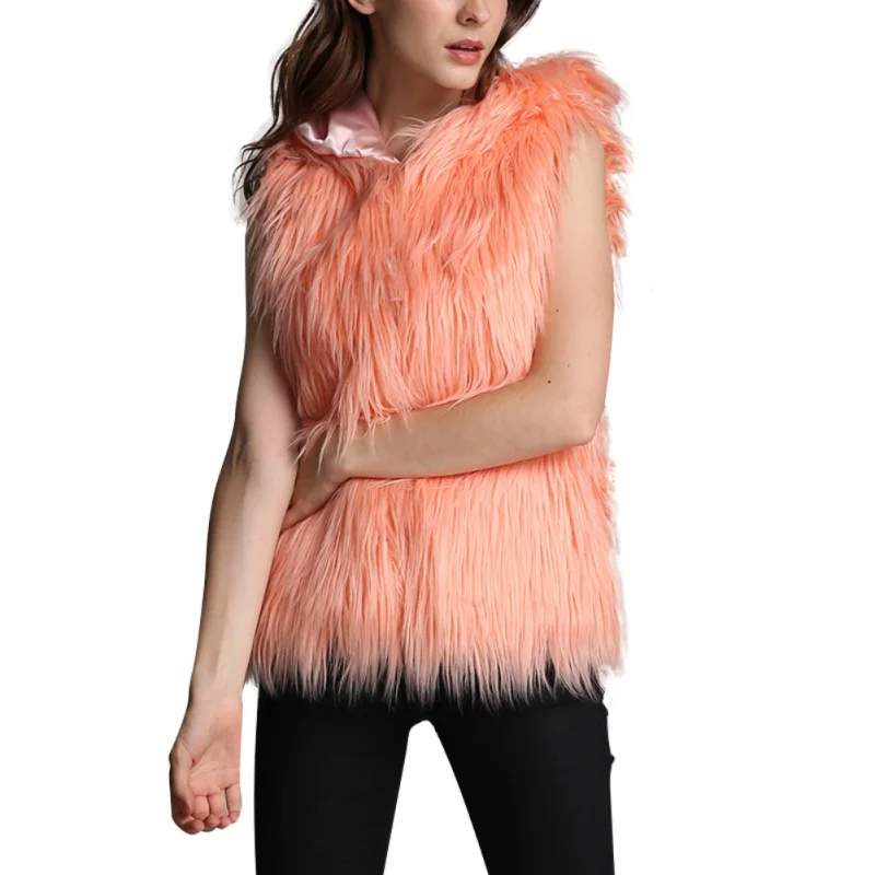 ETOSELL женский жилет из искусственного меха осень зима однотонная черная верхняя одежда пальто теплая безрукавка с капюшоном топы теплая короткая куртка пальто