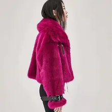 Винтажное пушистое пальто из искусственного меха, женское короткое меховое пальто из искусственного меха, зимняя верхняя одежда, розовое пальто, Осеннее повседневное пальто для вечеринок