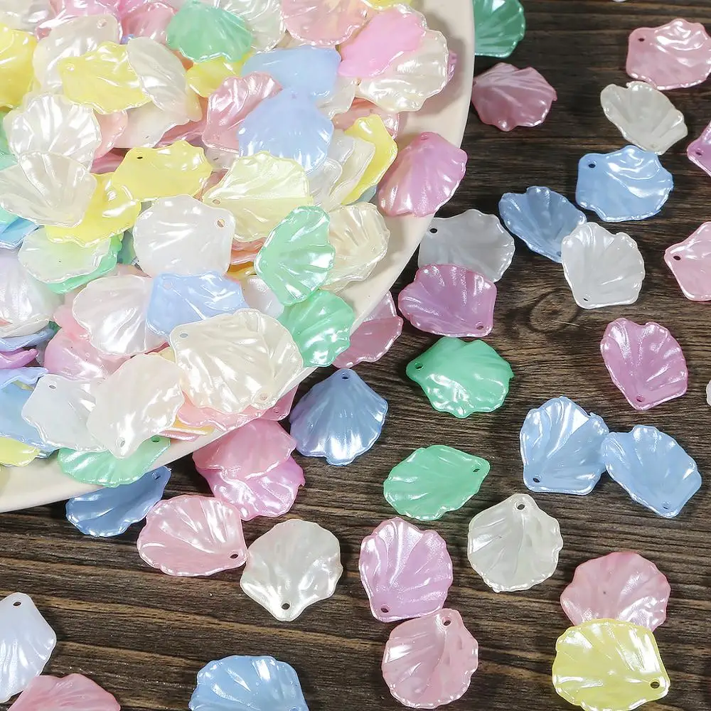 20pcs ABS Beads Shell Shape Floral Charm for Girl Handmade Earrings Necklace Bracelet DIY Jewelry Making Accessories | Украшения и