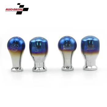 

JDM Burnt Blue Style Aluminum Gear Shift Knob Shifter Lever Head for Universal Car Baking blue MUGEN Toyota Honda Ford Chevrolet
