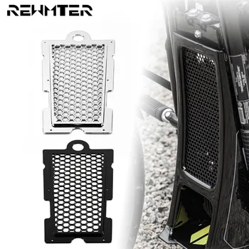 

Motorcycle ABS Honeycomb Style Front Radiator Guard Mesh Oil Radiator Shield Protection Cover Black/Chrome For Harley Softail