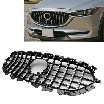 

CX-5 KE KF Car Front Grille Chrome Mesh Guard Grill Vent Trim For Mazda CX5 2017 2018 ABS Plastic