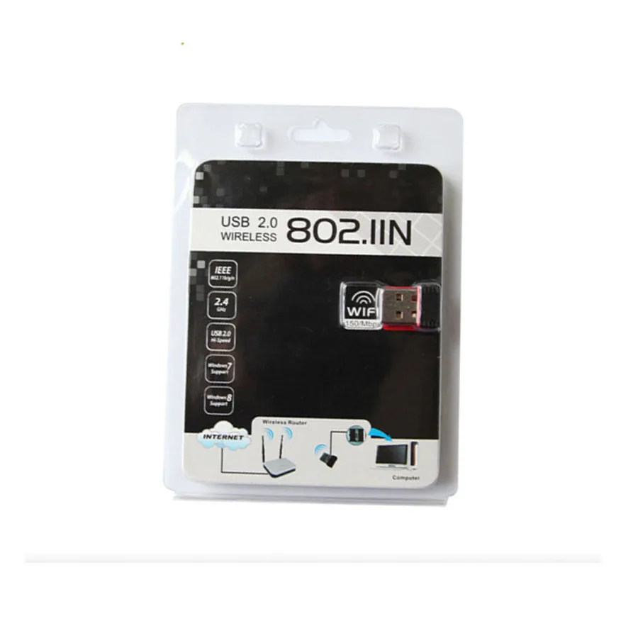 150M USB Wifi адаптер 150 Мбит/с беспроводной N 802,11 b/g/n Ralink RT5370 мини Сетевая карта 100 шт./лот DHL