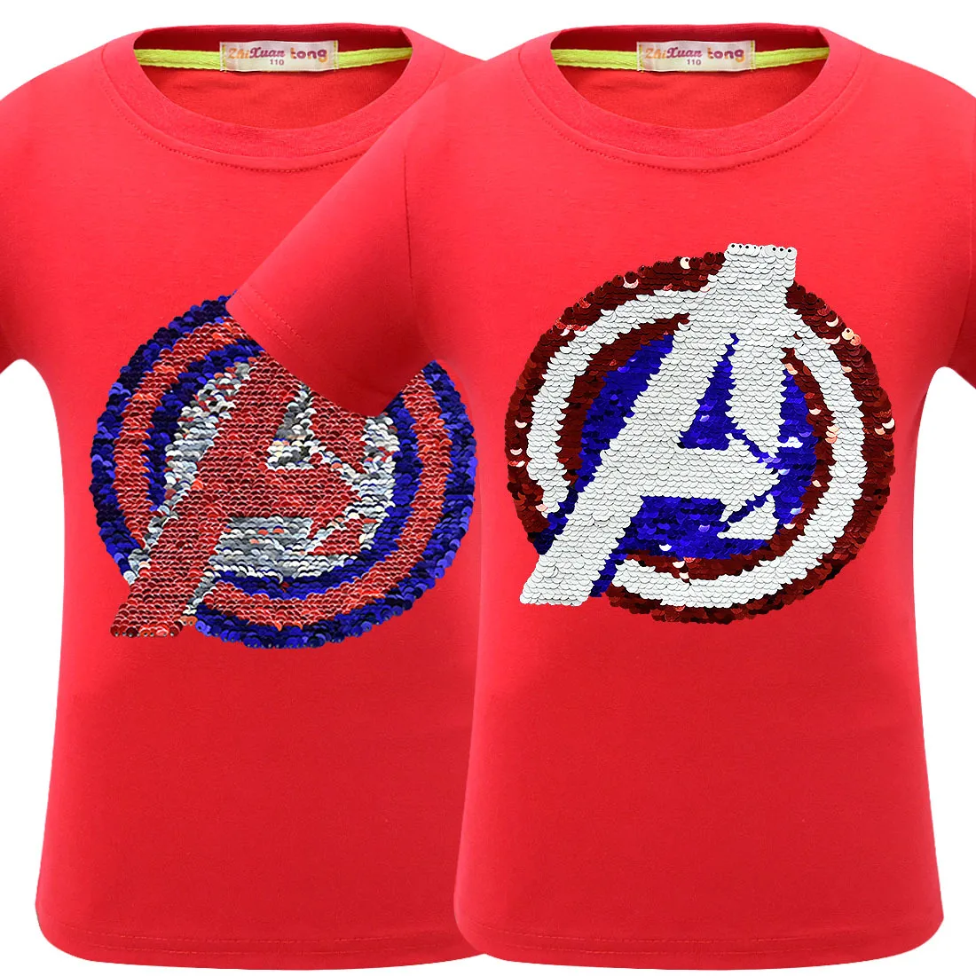 Детская одежда «Капитан Америка»; Camisa Capitao; одежда с блёстками; летняя футболка для мальчиков на Хэллоуин; топы для девочек «Человек-паук»