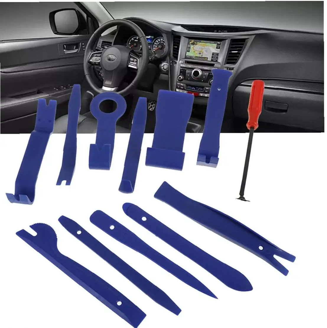 

12Pcs Car Panel Removal Tools Kit Auto Trim Removal Tool Set Car Repair Tool Kits Repair Gadget For Car Audio Trim Radio