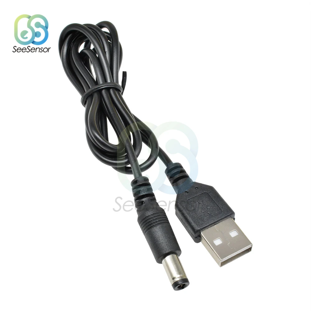 80 см USB порт до 5,5*2,1 мм 5 В DC баррель Джек силовой кабель соединитель USB конвертер адаптер удлинитель Кабель
