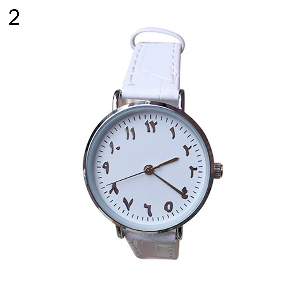 Unisex Wristwatch Analog Quartz Wrist Watch Women Luxury Arabic Numbers Faux Leather Lover Couple Wrist Watches for Ladies Gift