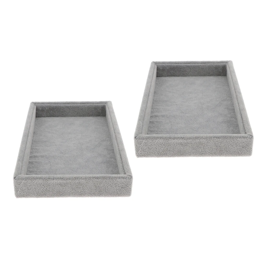2 pcs Velvet Jewelry Tray Jewelry Accessory For Rings Earrings Watches Button Ring Showcase Jewelry Storage Box