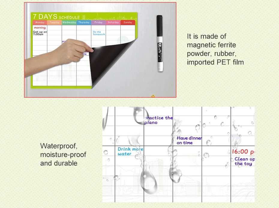 42*30 см еженедельник магнитный для белой доски, для офиса, школы, календарь, наклейка стираемая на холодильник, доска для записей