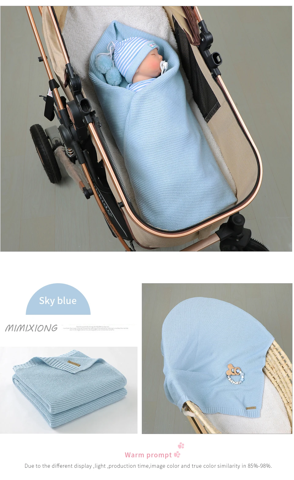 Baby Blankets Super Soft Newborn Swaddle Wrap 100*80cm Knitted Toddler Infantil Sleeping Blanket Quilts for Stroller Bed Carseat 34 Hcb0ceab64fd84b96ab9c70490c7d9d3f9