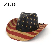 ZLD Sailor Dance американский флаг, винтажная индивидуальная западная ковбойская шляпа, летняя соломенная шляпа, нейтральная соломенная шляпа