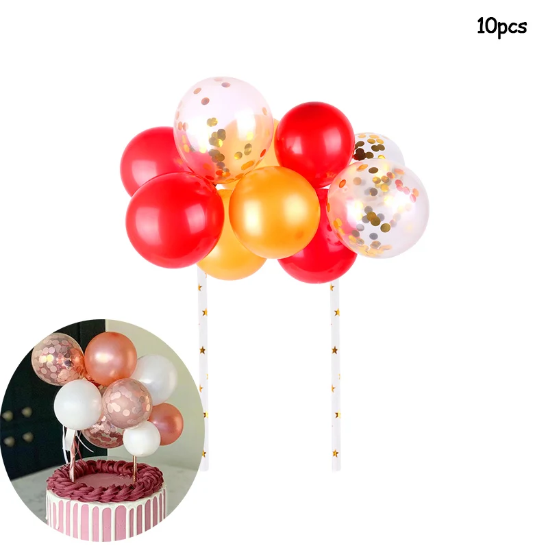 WEIGAO Bling Fairy ПВХ Топпер для торта Звезда облако Корона Радуга Единорог украшение день рождения единорог Радуга украшения торта поставки - Цвет: 10p balon toppers-C