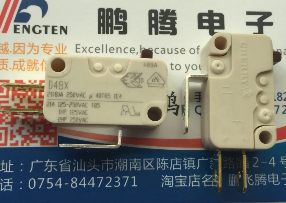 Cherry Large Micro Switch D48x High Current 21a 250v Water Heater Limit