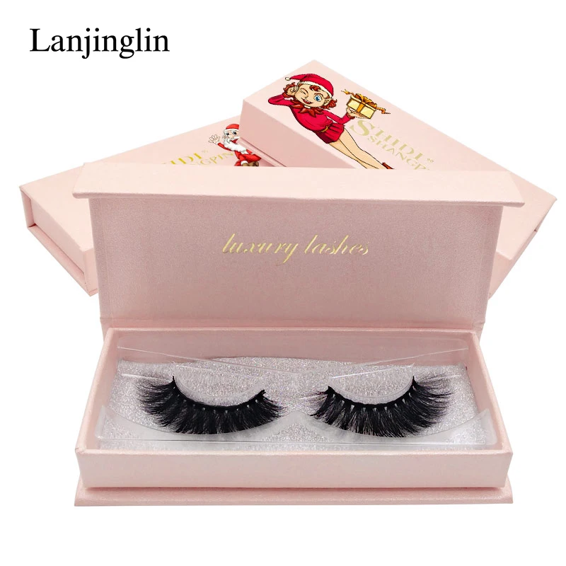 LANJINGLIN, 1 пара, полосы, ресницы, 3d норковые накладные ресницы, макияж, натуральные длинные накладные ресницы, толстые норковые ресницы, удлинение