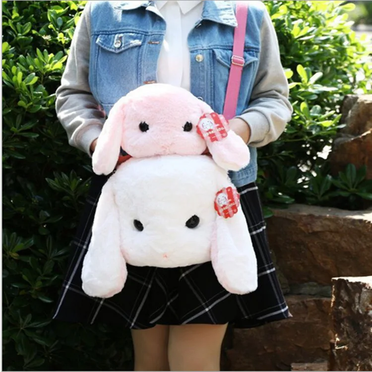 

Meng Cute Cartoon Plush Bugs Bunny Backpack Shoulder Bag Rabbit Bag Doll