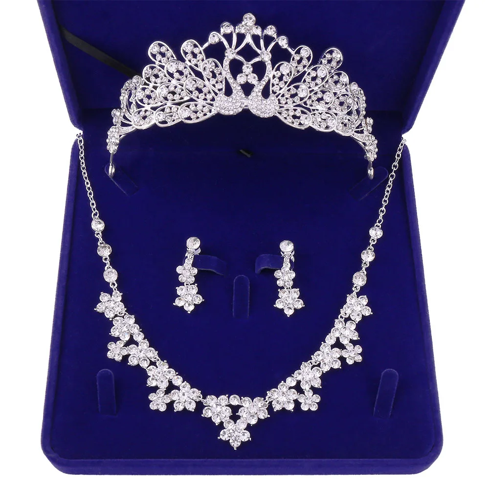 Ever Girl Bling невесты аксессуары для волос диадемы, серьги ожерелье свадебные наборы