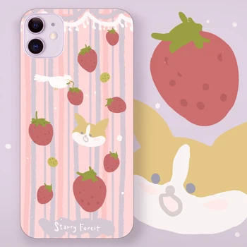 STARRY FOREST かわいいストライプイチゴかわいいケース iphone 11 プロマックス xs xr xsmax 7 1080p 8 用女の子