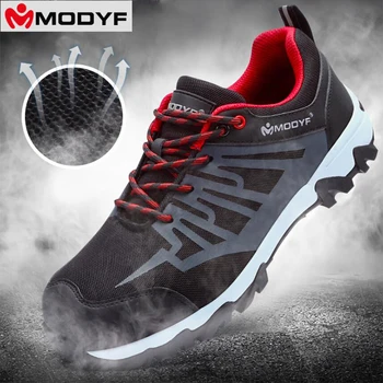 

MODYF Men Steel Toe Work Safety Shoes Lightweight Breathable Reflective Casual Sneaker Prevent Piercing Protective boots