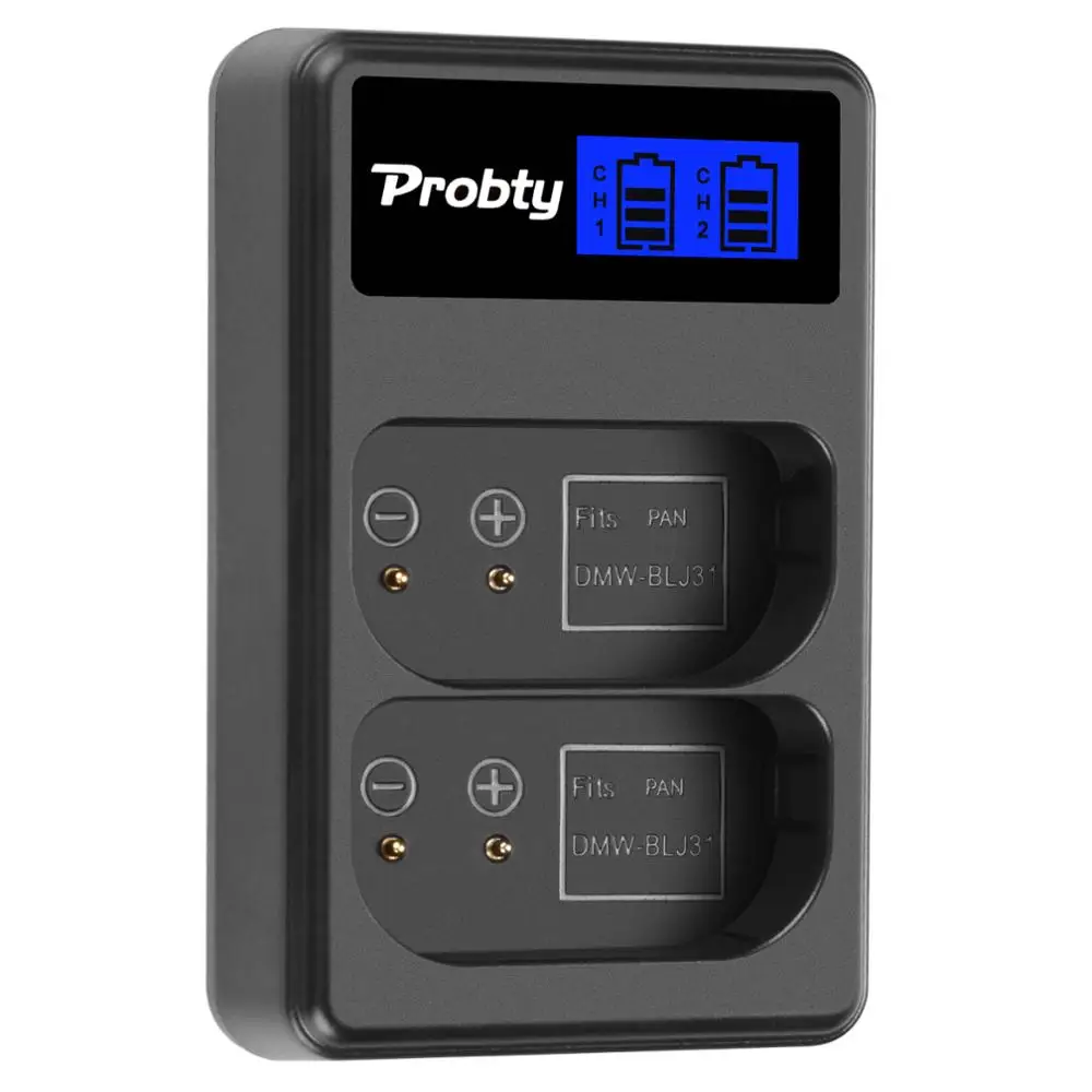 Probty Dmw-Blj31 Dmwblj31 Blj31 Caricabatteria Lcd Usb Dual Charger Per Batterie Panasonic Lumix S1, S1R,S1H, Lumix S Series