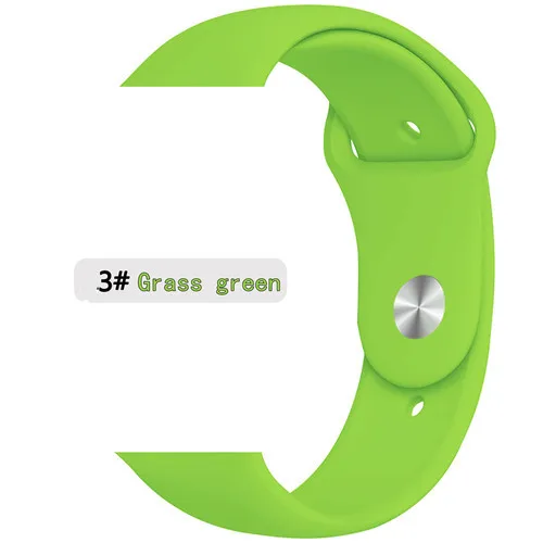 green 3 Ремешок для apple watch Band apple watch 5 4 band 44 мм 40 мм iwatch band 3 2 correa 42 мм 38 мм силиконовый браслет pulseira ремешок для часов - Цвет ремешка: green 3