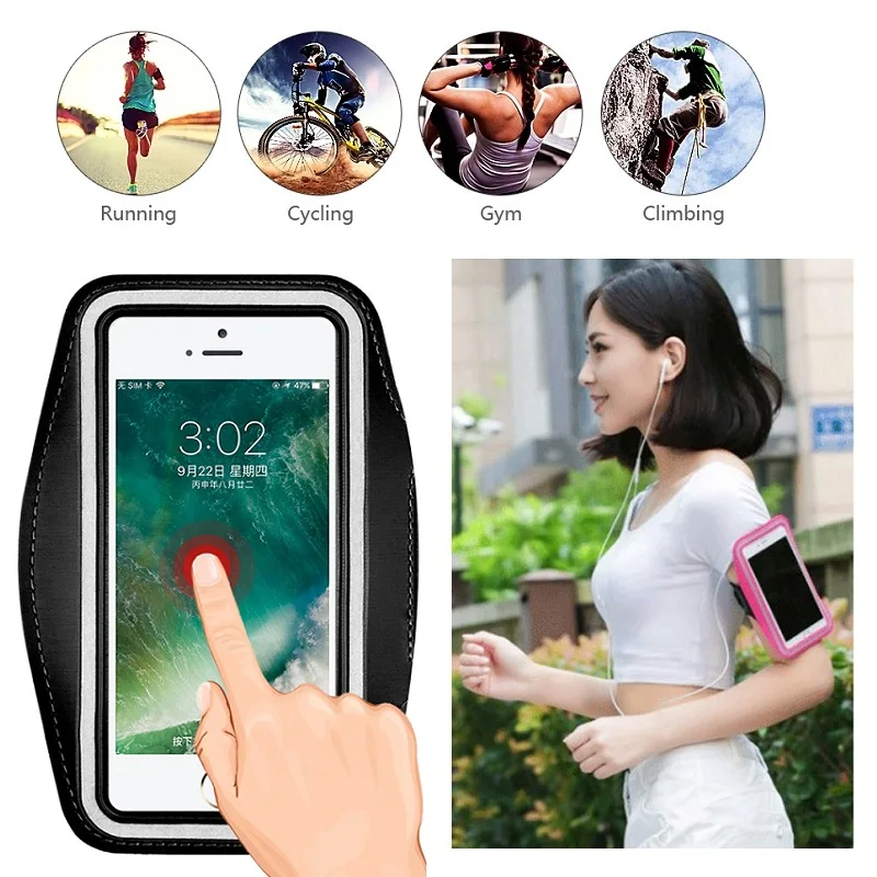 Для iPhone 8, 7, 6, 6s Plus, 5S, 5, SE, iPhone X, XR, XS, 11 Pro Max, чехол-сумка на руку для телефона, держатель для ремня, чехол для бега, спортивный Чехол