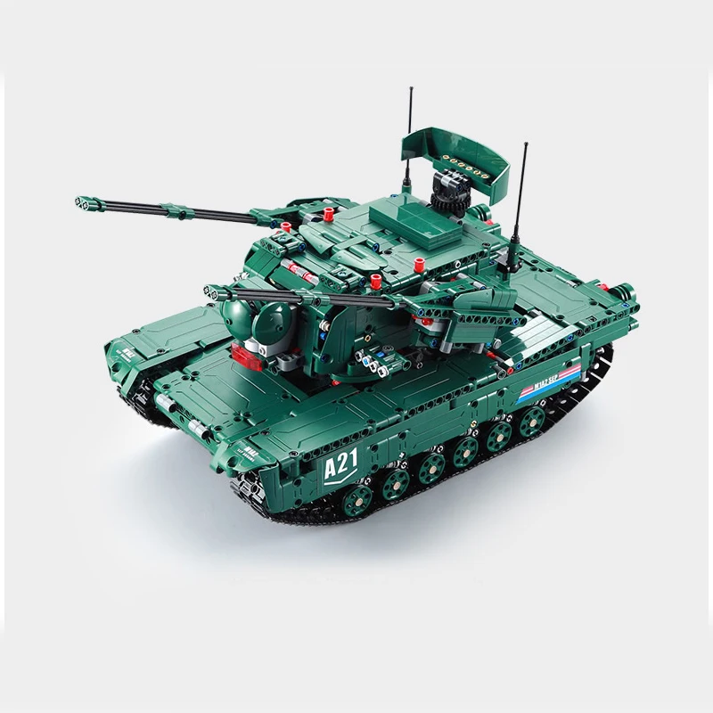 1:20 m1a2 rc Kampfpanzer Bausteine Militär waffe Fernbedienung Panzer c61001 Ziegel Flugabwehr spielzeug für Kinder 1498pc