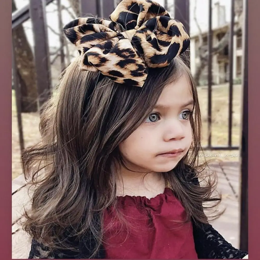 

Leopard Big Bow Baby Headbands For Girls Handmade Elastic Soft Knot Bandeau Baby Turban Headband Newborn Infant Hair Accessories