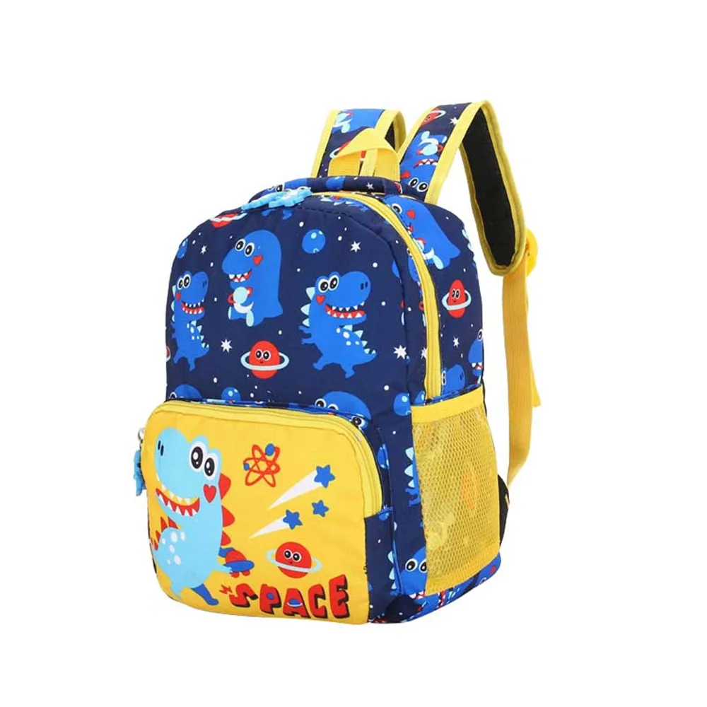 

New kindergarten cartoon anti-lost school bag Dinosaur nylon printed children's small backpack for unisex kids