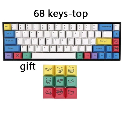 Механическая клавишная крышка s PBT Мел Набор цветная клавишная крышка GH60 FFC660 64 клавиши 87 eys 104 ключи 108 клавишная крышка - Цвет: 68keys top