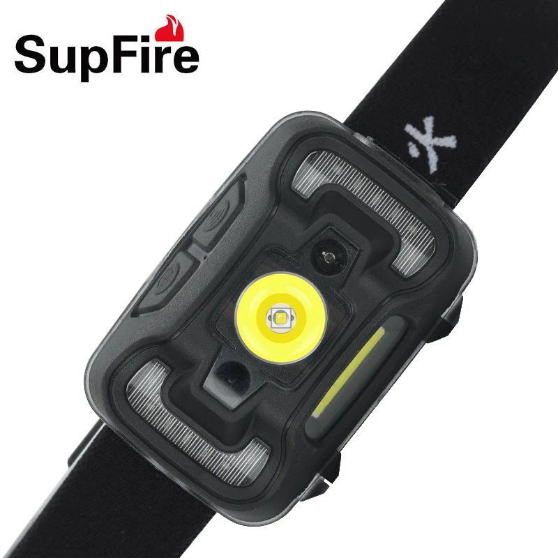 

Supfire Portable LED Headlamp+COB Light Mini Headlight 1800lm USB Fishing Camping Flashlight HL16 High Powerful Head Torch Lamp