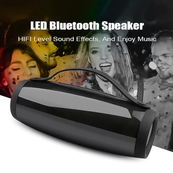 

Colorful LED Light 10W Wireless Bluetooth Speaker Outdoor Portable Column FM Radio TF with Mic Hands Free Stereo Subwoofer