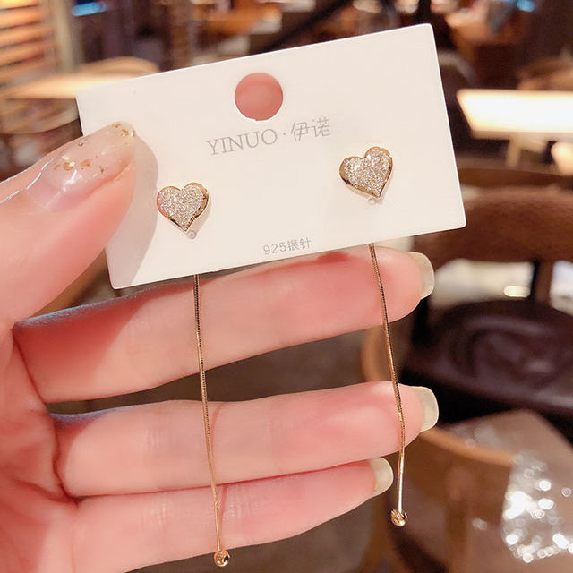 Personality Fashion Design Zircon Earrings For Women Light Luxury Web Celebrity Temperament Tassels Pearl Earrings Jewelry