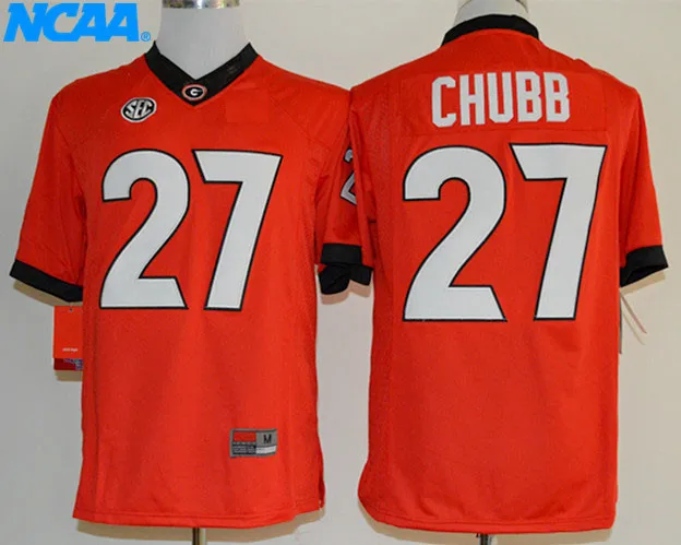 Новое поступление высокое качество NCAA Ник Chubb#27 футболка колледжа майки Молодежные S-XXXL