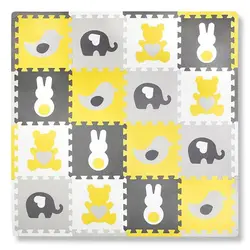 Tapis de jeu d'éléphants en mousse souple EVA, Puzzle d'activité pour enfants, tapis de salon, 16 pièces 