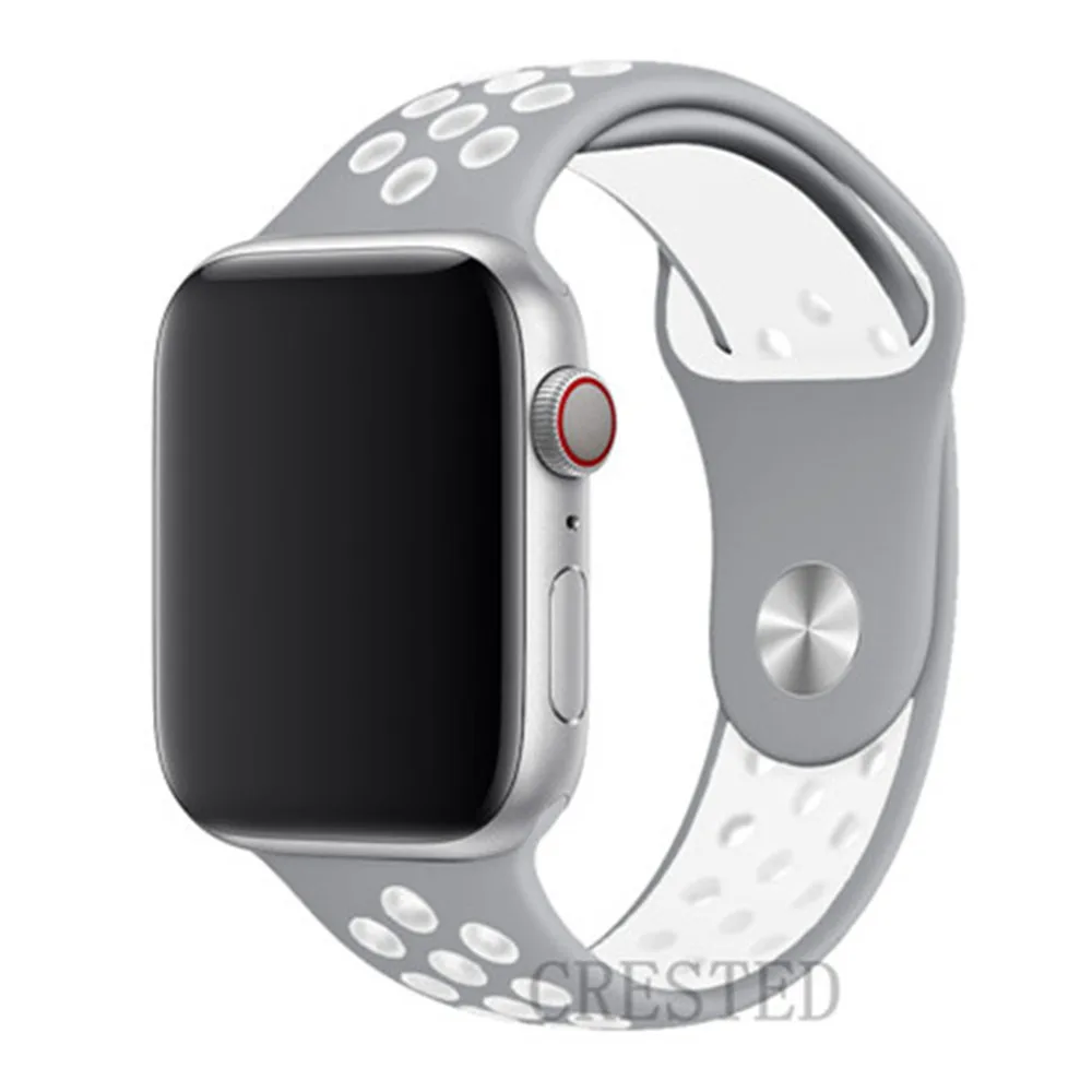 silver white 3 Спортивный ремешок для apple watch band 44 мм/40 мм apple watch 5 4 3 band iwatch band 5 42 мм/38 мм correa браслет ремень аксессуары для часов - Цвет ремешка: silver white 3