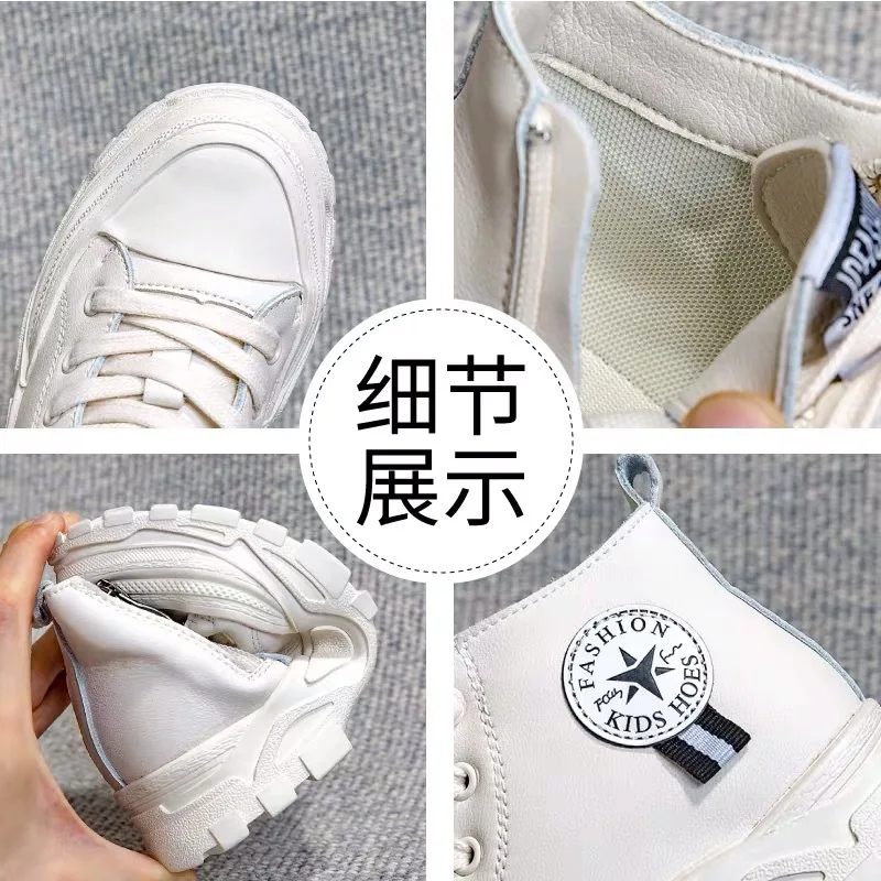 

Girls Shoe2019 Autumn New Style Genuine Leather Women's BOY Kids Children Martin Boots Korean-style When