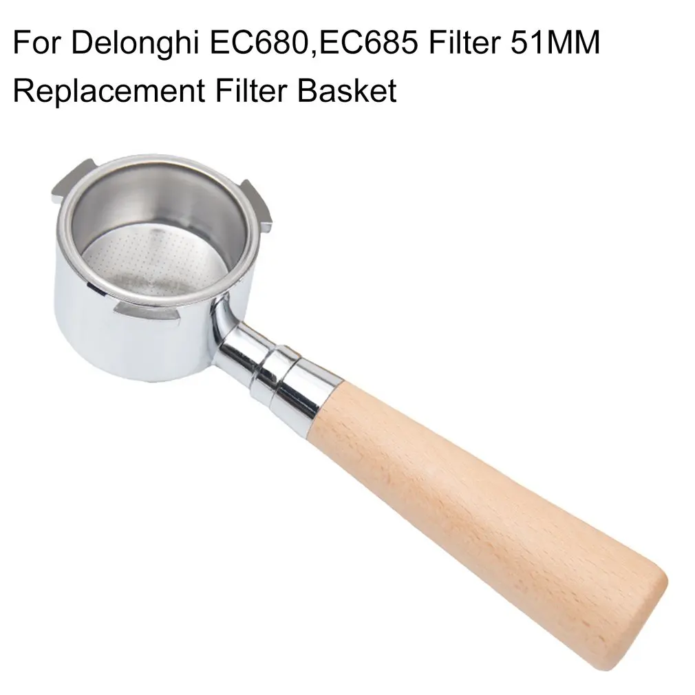 

Coffee Bottomless Portafilter For Delonghi EC680 / EC685 Filter 51MM Replacement Filter Basket Coffee Accessories