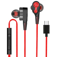HiFi USB-C سماعات داخل الأذن ديناميكية محرك نوع C سماعة باس المعادن الرياضة الألعاب سماعة رأس مزودة بميكروفون ل LG G5 شاومي هواوي Letv ثلاثية الأبعاد(China)