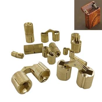 

Copper Brass Furniture Hinges 8-18mm Cylindrical Hidden Cabinet Concealed Invisible Door Hinges For Hardware Gift Box