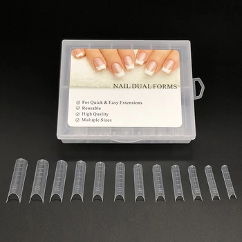 

Dual Form Nail System Poly UV Acrylic Nail Art Gels Sculpting Home DIY Tools Quick Building Mold Tips Finger Extension Dropships