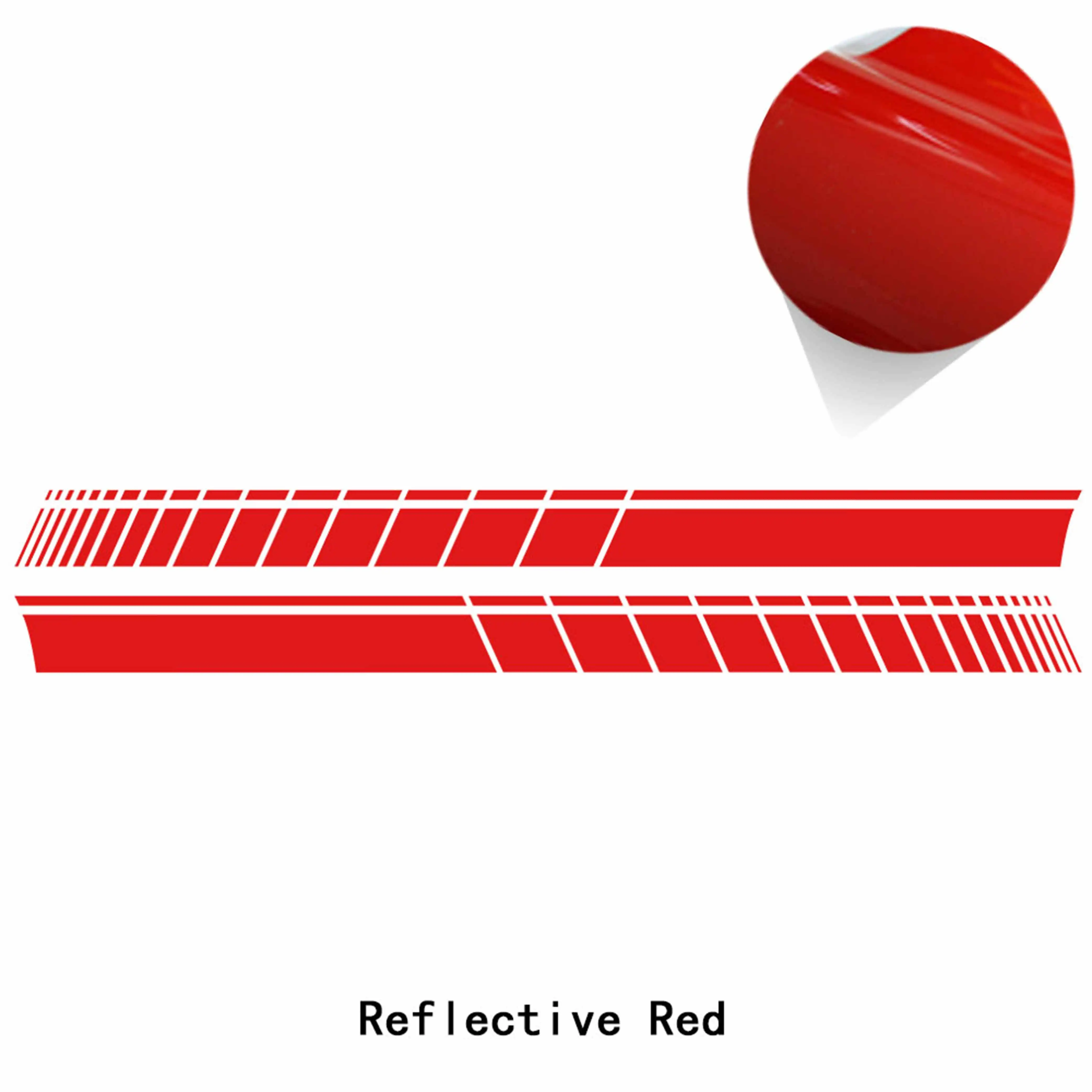 reflective red 2 шт., наклейка на дверь автомобиля с боковыми полосками для Volkswagen VW Golf 5 6 7 Polo Passat Tiguan Scirocco CC Bora, аксессуары - Название цвета: reflective red